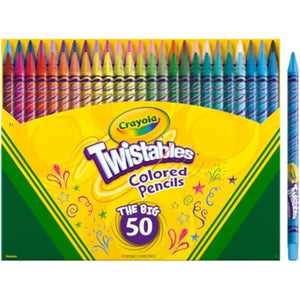 Crayola Twistables Colored Pencil Set for Kids (50ct), No Sharpen Coloring Book Pencils, Essential Classroom Supplies, Cute Back to School Gifts for Kids, 4+ - My Store