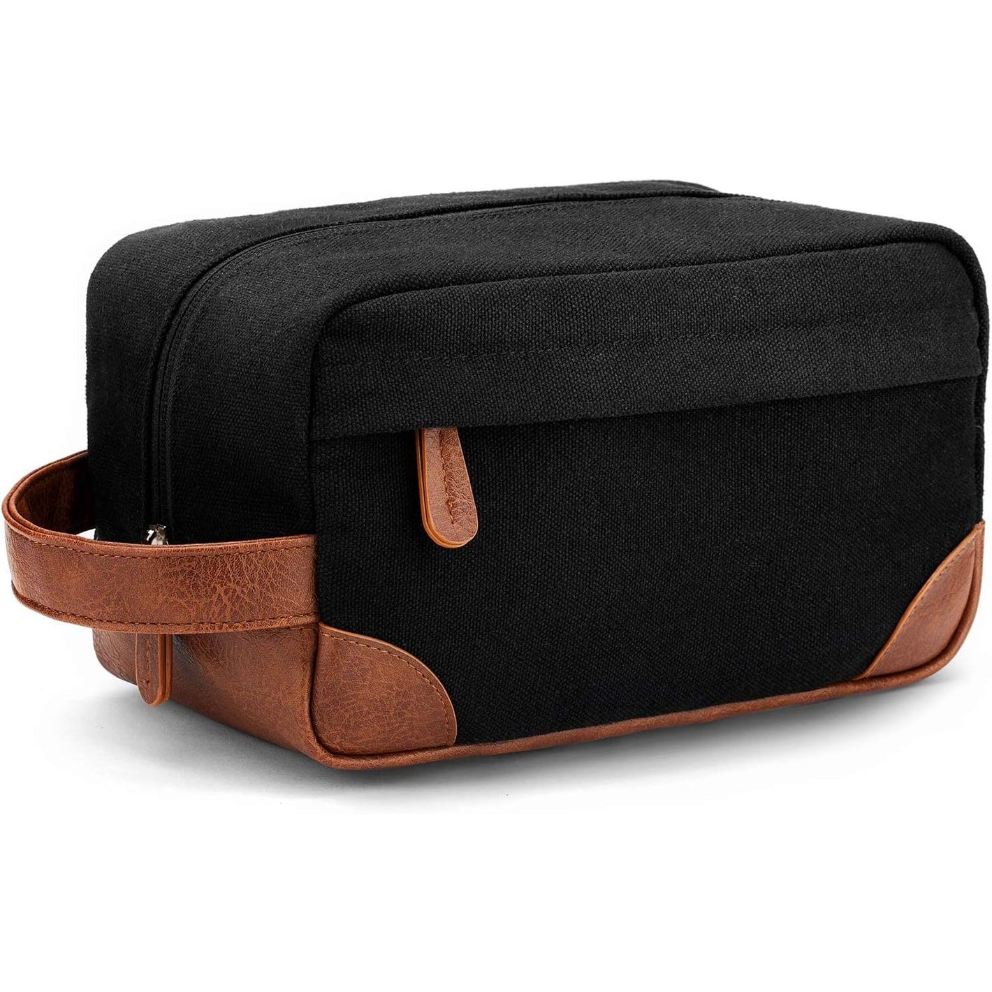 Vorspack Travel Toiletry Bag - Hanging Toiletry Bag for Men Water Resistant Canvas Shaving Bag with Large Capacity for Travel - Black
