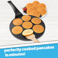 CucinaPro Emoji Friends Mini Pancake Pan, Nonstick Aluminum, 7 Unique Smiley Face Designs, Easy to Clean, Perfect for Kids' Breakfast