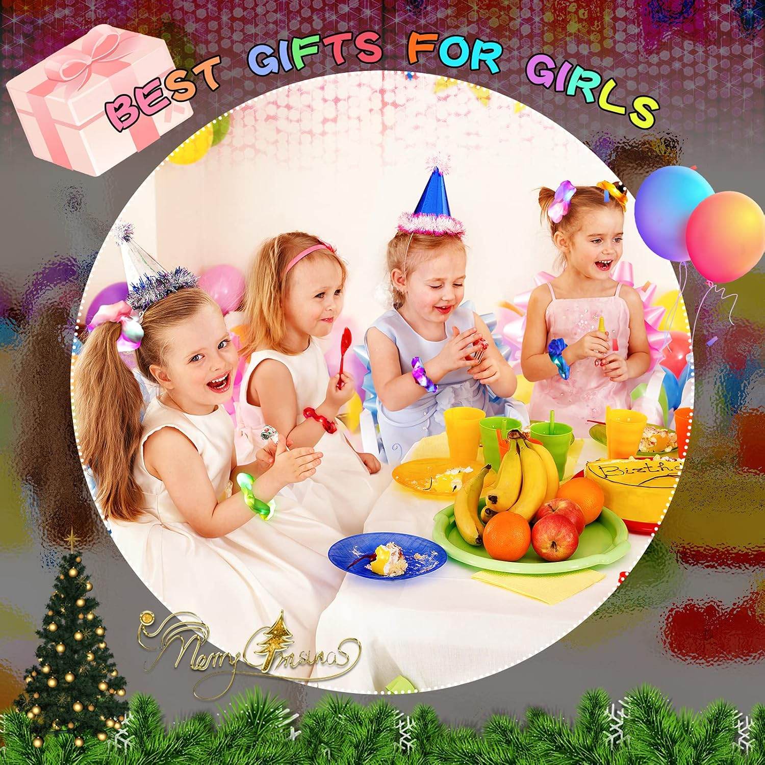 10PCS LED Hair Scrunchies with Light Modes for Girls, Premium Elastic Bands with Gift Bag - Glowing Hair Rings, Great Holiday Headwear - My Store