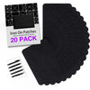 HTVRONT Iron on Patches for Clothes, 20PCS Iron on Patches for Jeans 3" by 4-1/4", 4 Shades of Cotton Denim Clothing Repair and Decoration Kit for DIY Repair, Crafting, Embellishment - Black