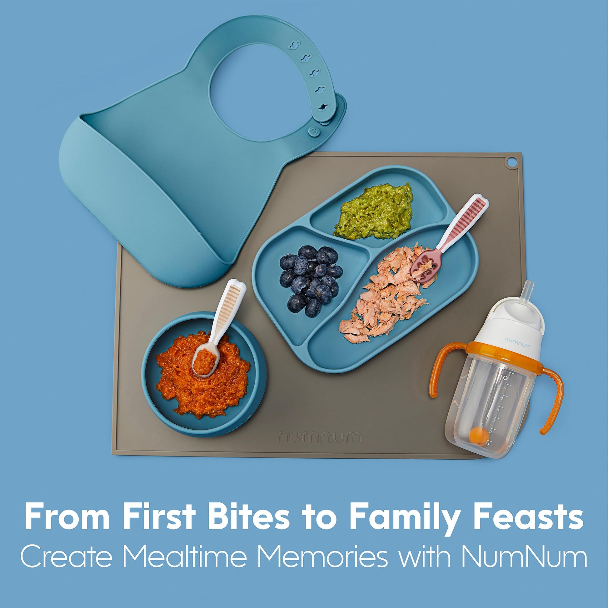 Buy now NumNum Baby Spoons Set, Baby Essentials Pre-Spoon GOOtensils for 6+ Months, First Stage Self-Feeding Spoons for Baby Led Weaning (BLW), Silicone Toddler Utensils, BPA-Free, 2 Pack Gray/Green at indiglob india