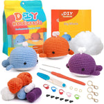Buy now ZMAAGG Beginners Crochet Kit, Crochet Animal Kit, Knitting Kit with Yarn, Polyester Fiber, Crochet Hooks, Step-by-Step Instructions Video, Crochet Starter Kit for Beginner DIY Craft Art (Penguin) 3 Colors Whale at indiglob india