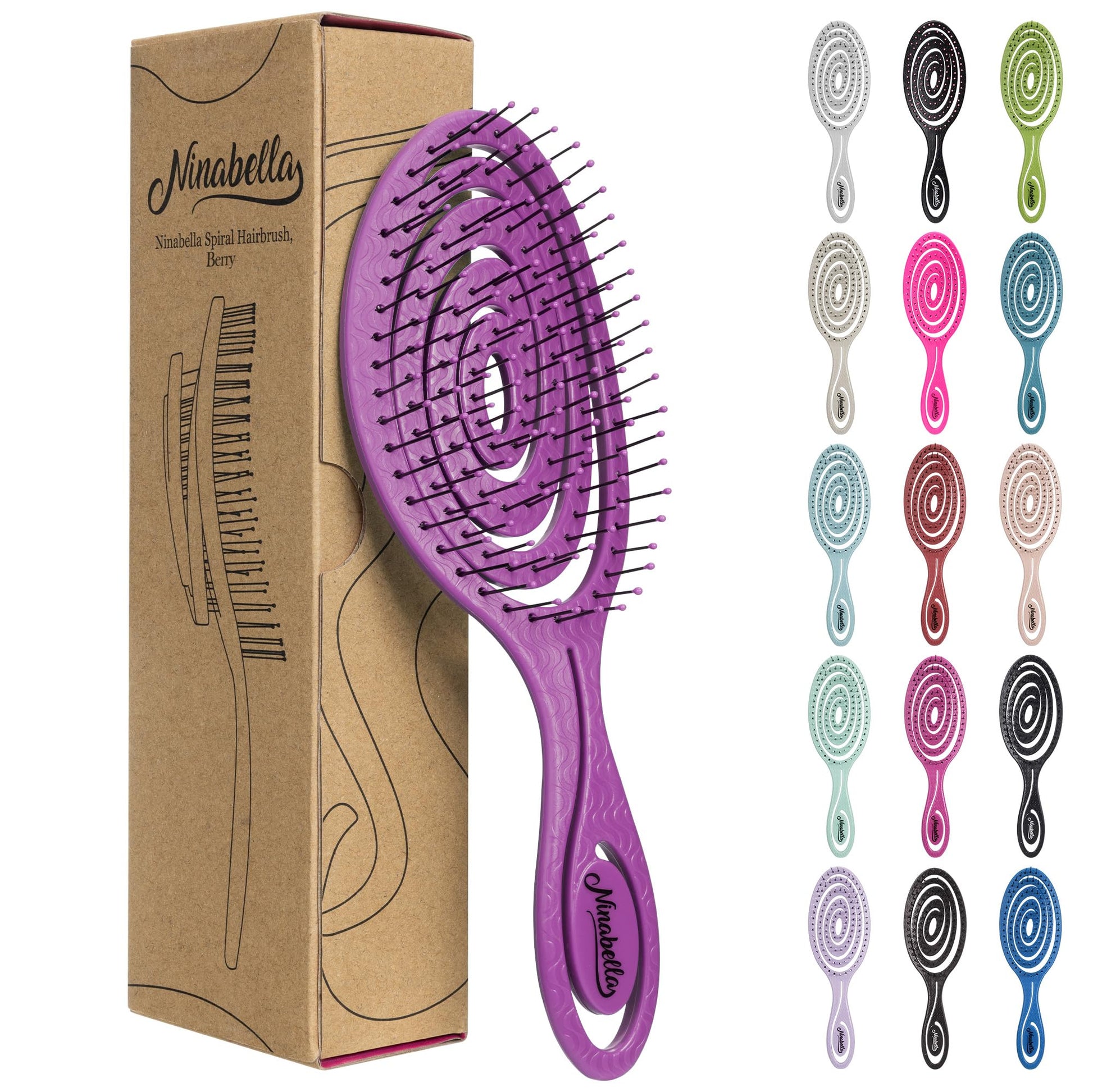 Buy now Ninabella Detangle Hair Brush for Women & Men - Does not Pull - Straightening Brushes for Straight & Curly Hair - Unique Spiral Detangling Hairbrush - Green at indiglob india