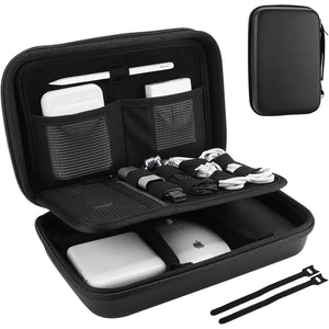 ProCase Hard Travel Electronic Organizer Case for MacBook Power Adapter Chargers Cables Power Bank Apple Magic Mouse Apple Pencil USB Flash Disk SD Card Small Portable Accessories Bag