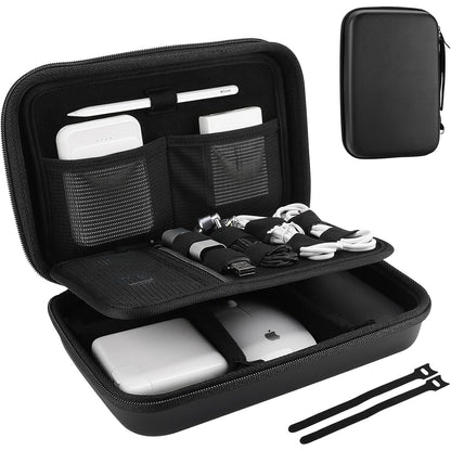 ProCase Hard Travel Electronic Organizer Case for MacBook Power Adapter Chargers Cables Power Bank Apple Magic Mouse Apple Pencil USB Flash Disk SD Card Small Portable Accessories Bag