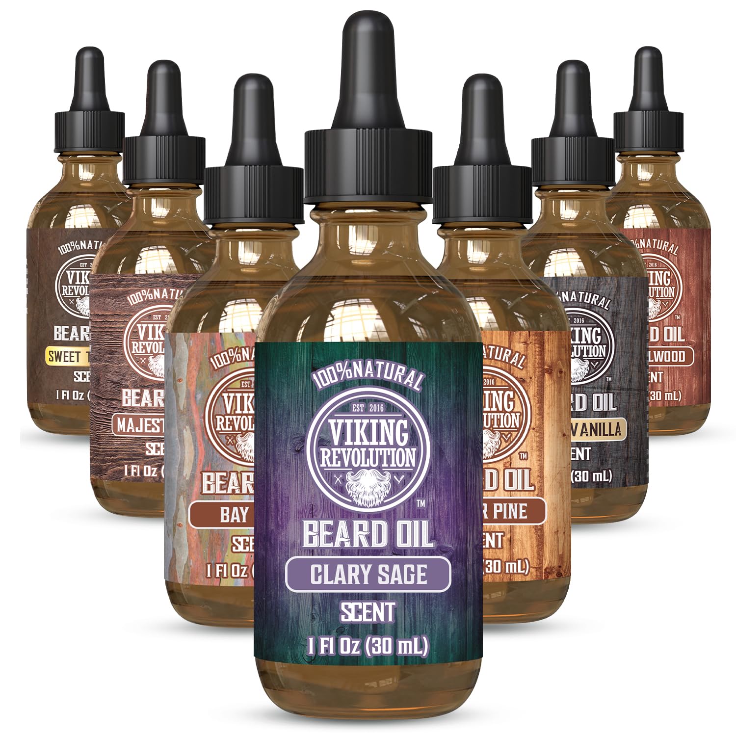 Buy now Viking Revolution Beard Oil with Clary Sage for Men - Natural Blend with Argan and Jojoba Oils for Softening, Strengthening, and Moisturizing at indiglob india