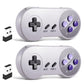 2 Pack 2.4 GHz Wireless USB Controller Compatible with SNES Games, SNES Retro USB PC Super Classic Controller for Windows PC MAC Linux Genesis Raspberry Pi Retropie (Multicolored Keys)