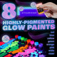 neon nights Glow in The Dark | Luminescent | Phosphorescent | Self-Luminous Paint - Set of 8