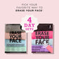 ERASE YOUR FACE Makeup Remover Cloths - Reusable Microfiber Face Towels to Cleanse & Remove Makeup - Water Activated, Dual-Sided Design for Easy Use, Great Bachelorette & Bridesmaid Gift (4 Count)