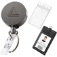 2 Pack Heavy Duty Metal Retractable Badge Holder Reel with Belt Clip Key Ring and Waterproof Vertical Clear ID Card Holder + 2 Extra Carabiner Key Chain Rings, 30 inches Strong Dyneema Pull Cord