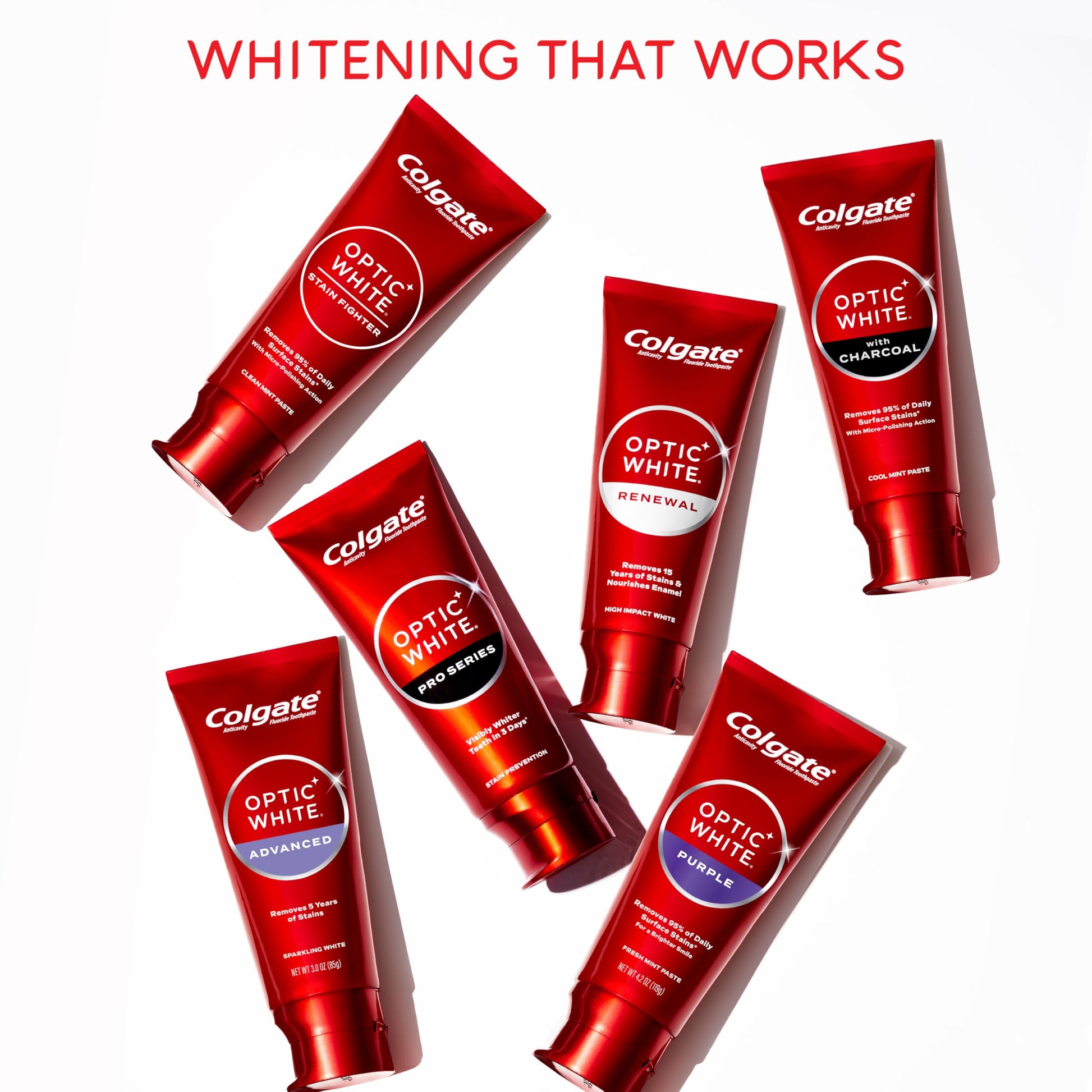 Buy now Colgate Optic White Advanced Hydrogen Peroxide Toothpaste, Teeth Whitening Toothpaste Pack, Enamel-Safe Formula, Helps Remove Tea, Coffee, and Wine Stains, Sparkling White, 3 Pack, 3.2 oz at indiglob india