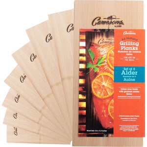 Camerons Alder Grilling Planks - 8 Pack (5.5"x11.5") - Premium Natural Alder Wood - Easily Infuse Smoky Flavor into BBQ Salmon, Fish, Pork, Veggies, and More - Sourced in the USA - Grilling Gift Idea