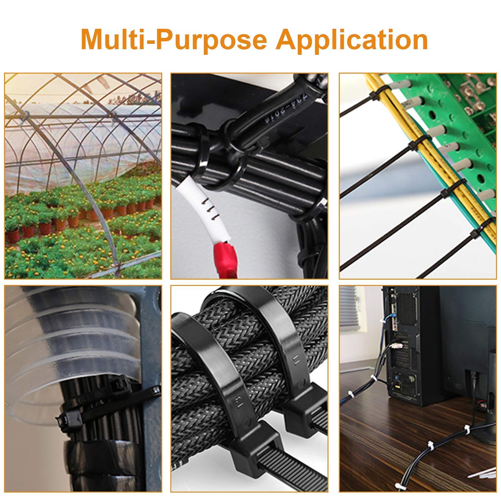 Buy now 100Pcs 8 Inch Heavy Duty Industrial Zip Toes 40lbs Tensile Strength Releasable Black Tie Wraps Reusable Zip Toes Tie Straps For Garden Plant Secure Vine, Home Office at indiglob india