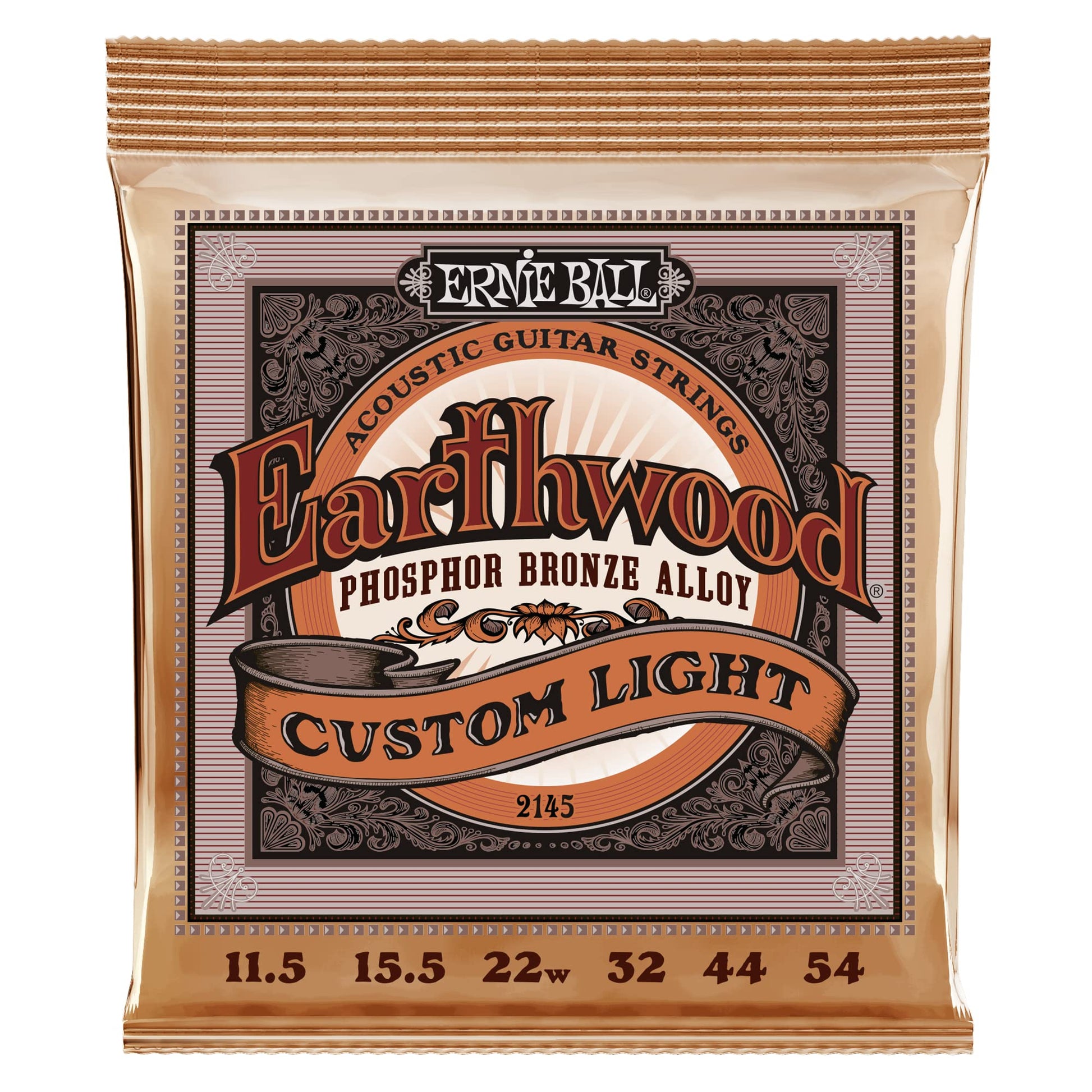 Buy now Ernie Ball Earthwood Medium Light Phosphor Bronze Acoustic Guitar Strings, 12-54 Gauge (P02146) at indiglob india