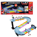 Buy now Hot Wheels Mario Kart Rainbow Road Raceway 8-Foot Track Set with Lights & Sounds & 2 1:64 Scale Vehicles, Race with 5-Track Colorful Course with 2 Configurations at indiglob india