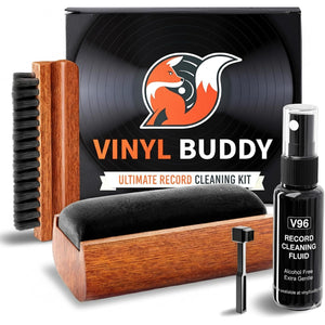Ultimate 5-Piece Vinyl Record Cleaning Kit | Includes: Record Cleaner – Velvet, Microfiber & Stylus Brush | Made from Premium Hardwood – Clean, Protect & Restore Your LPs
