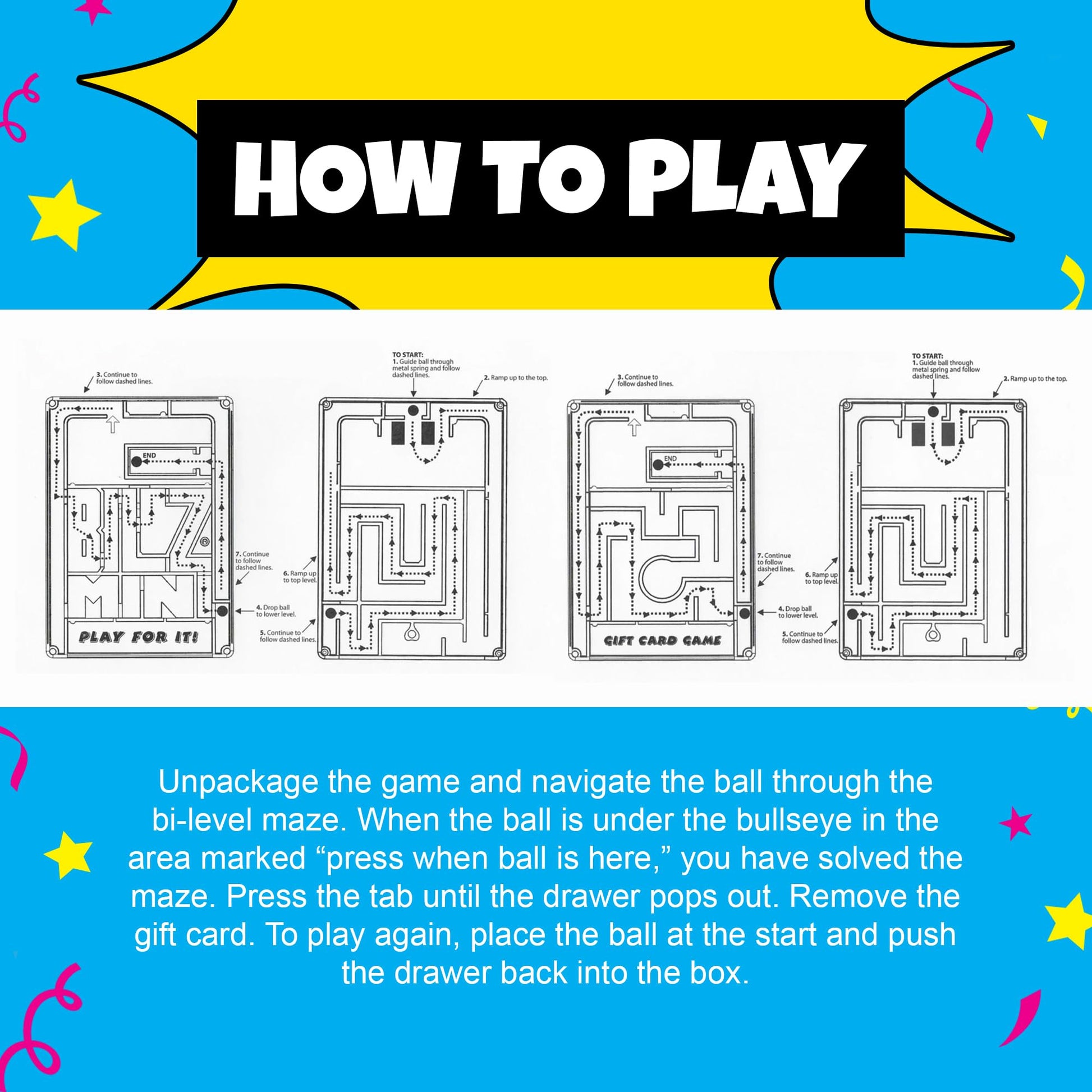 Buy now BILZ® Super Maze | Gift Card Puzzle Game for Ages 8+ | Made in USA | Easy Fun Setup | Fits Gift Cards, Cash (Folded), and Notes | Great for Graduations, Christmas, & Birthdays at indiglob india