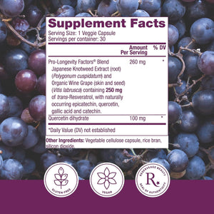 Reserveage Beauty, Resveratrol 250 mg, Antioxidant Supplement for Heart and Cellular Health, Supports Healthy Aging and Immune System, Paleo, Keto, 30 Capsules