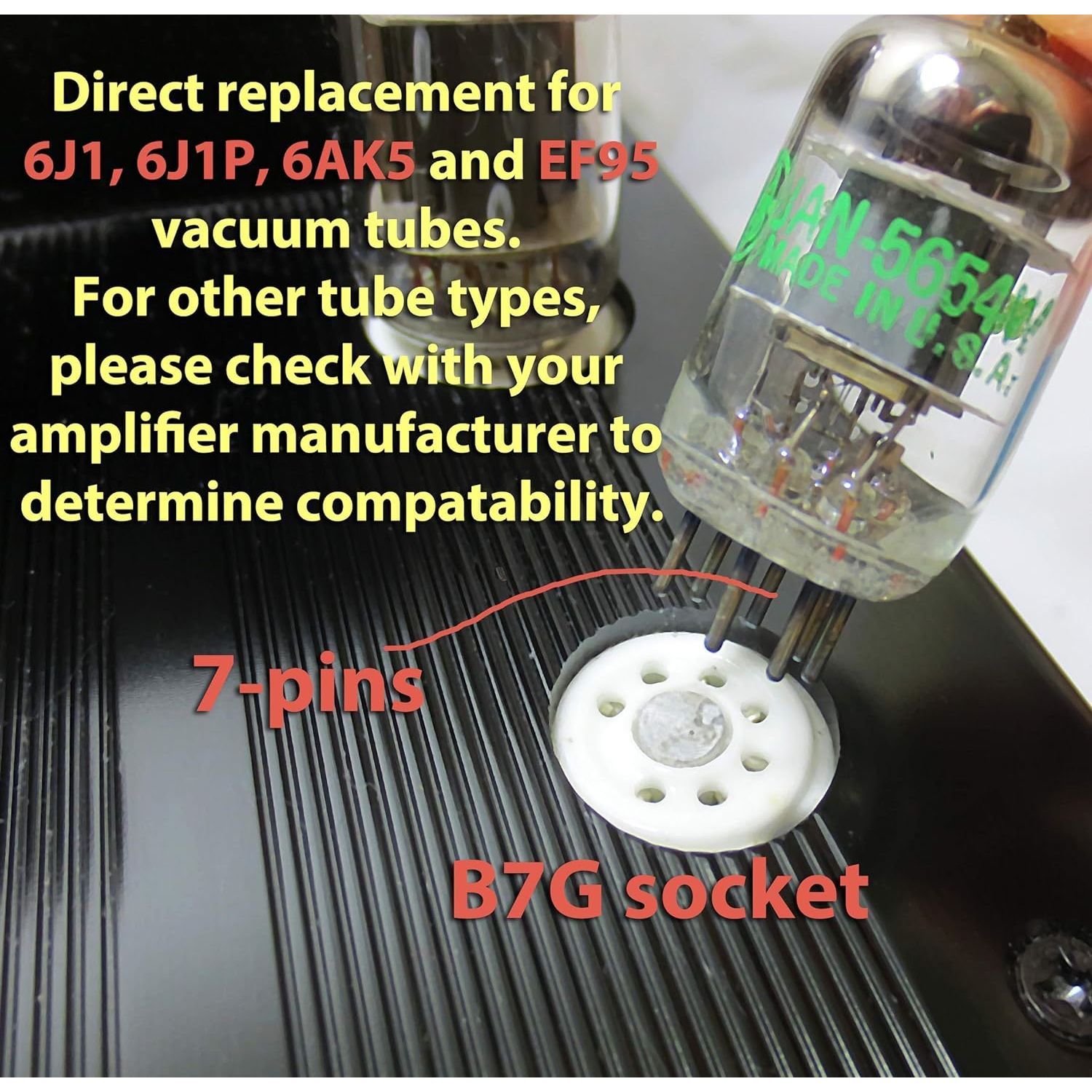 Buy now Riverstone Audio - Tested/Matched Pair (2 Tubes) 7-Pin JAN 5654W Fully-Tested Vacuum Tubes - Upgrade for 6AK5 / 6J1 / 6J1P / EF95 - JAN 5654W Platinum Grade Pair at indiglob india