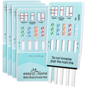 Easy@Home 5 Panel Urine Drug Test Kit [5 Pack] - THC/Marijuana, Cocaine, OPI/Opiates, AMP, BZO All Drugs Testing Strips in One Kit - at Home Use Screening Test with Results in 5 Mins #EDOAP-754