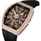 Buy now PINTIME Luxury Men's Crystal Watch Rosegold Tonneau Fashion Bling Iced Out Diamond Watch for Men Hip Hop Rapper, Black Dial at indiglob india