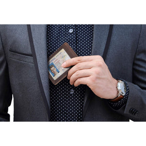 SERMAN BRANDS RFID Blocking Slim Bifold Genuine Leather Minimalist Front Pocket Wallets for Men with Money Clip Thin Gift