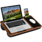 LAPGEAR Home Office Pro Lap Desk with Wrist Rest, Mouse Pad, and Phone Holder - Oak Woodgrain - Fits up to 15.6 Inch Laptops - Style No. 91599