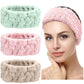 Chuangdi 3 Pieces Spa Headband for Women Facial Makeup Headband Soft Terry Cloth Hairband for Washing Face Mask Spa Shower Gifts(Dark Pink, Dark Blue, Milky-White)