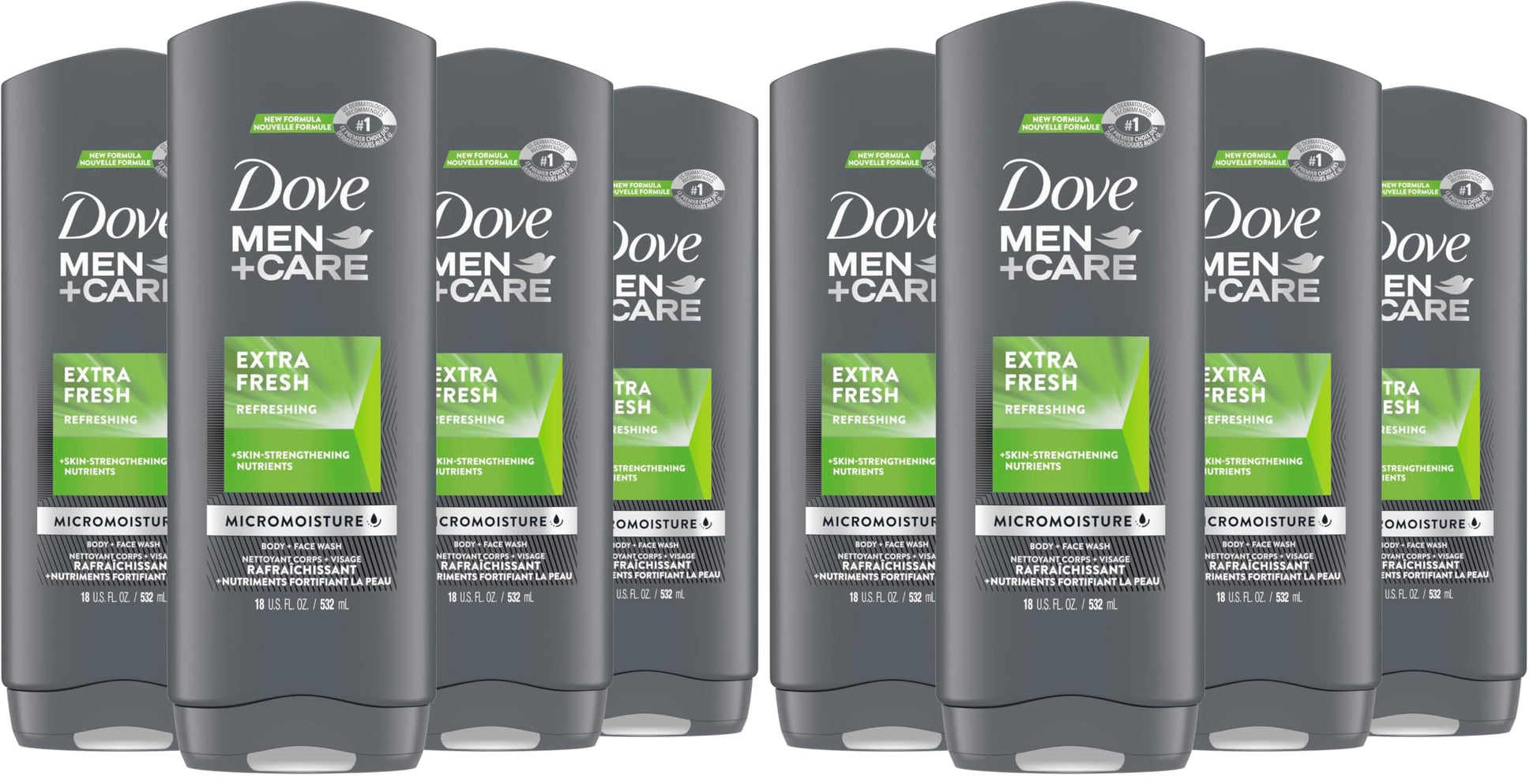 Buy now DOVE MEN + CARE Body and Face Wash Clean Comfort 4 Count for Healthier and Stronger Skin Effectively Washes Away Bacteria While Nourishing Your Skin, 18 oz Extra Fresh 18 Fl Oz (Pack of 8) at indiglob india
