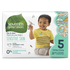 Buy now Seventh Generation Baby Diapers for Sensitive Skin, Animal Prints, Size 5, 23 Count at indiglob india