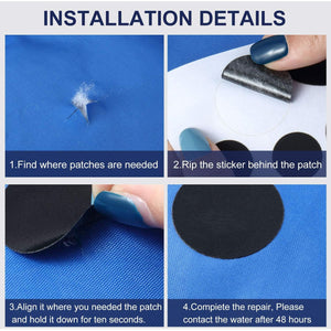 SATINIOR 8 Sheets Down Repair Patch Fabric Patches Self-Adhesive Washable Repair Patch Kit for Clothes Bags, 4 x 8 Inches (Black)