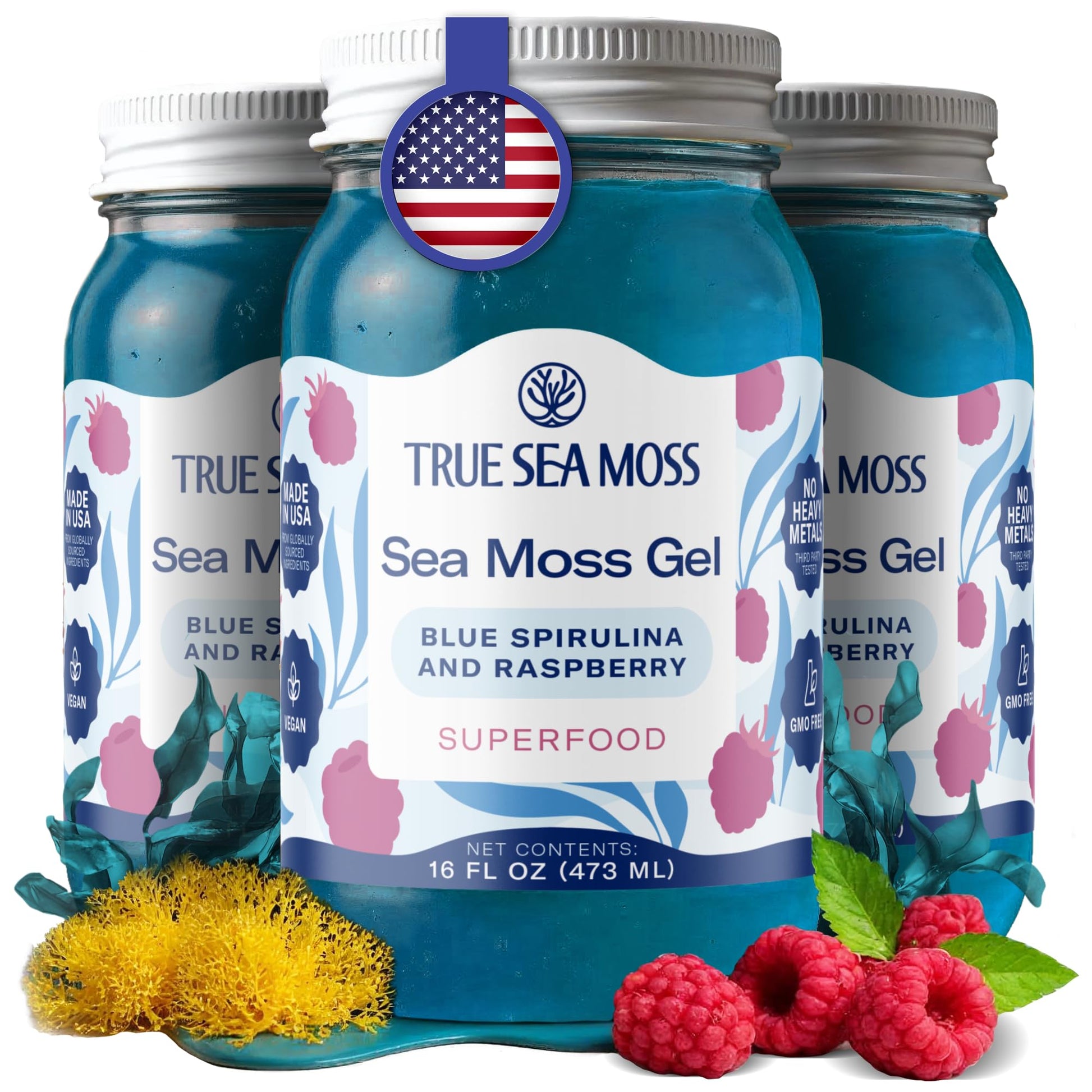 Buy now TrueSeaMoss Sea Moss Gel – Made in USA – Wildcrafted Seamoss, Fruits & Jarred Vegetables – Pineapple, Pack of 1 (Labels may Vary) Blue Spirulina 16 Fl Oz (Pack of 3) at indiglob india