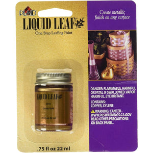 Plaid PLAID-6110.8oz Glaze, Classic Gold 6110 :Craft Liquid One Step Leafing Paint, 0.75 Fl Oz (Pack of 1)