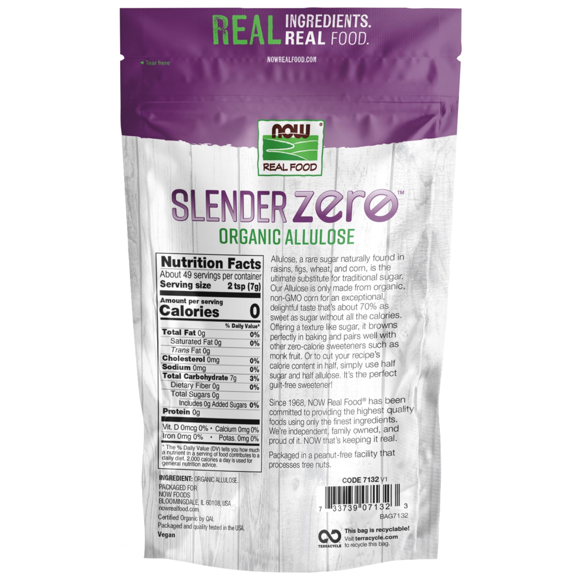 Buy now NOW Real Food, Slender Zero, Organic Allulose, Zero Calories, Sugar Substitute for Baking and Beverages, No Added Ingredients, Plant Based, 12 oz (340 g) at indiglob india
