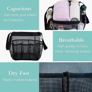 Attmu Mesh Shower Caddy Portable, Quick Dry Hanging Shower Tote Bag for College Dorm Room Essentials, Large Capacity Shower Caddy Dorm for Bathroom Gym Swimming