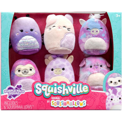 Squishville by Original Squishmallows Black and White Squad Plush - Six 2-Inch Squishmallows Plush Including Tajo, Kayce, Bambalina, Landi, Nathaniel, and Basma - Toys for Kids