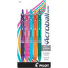 PILOT Acroball Colors Advanced Ink Refillable & Retractable Ball Point Pens, Medium Point, Blue Ink, 12-Pack (31811) - Purple/Pink/Turquoise/Orange/Green