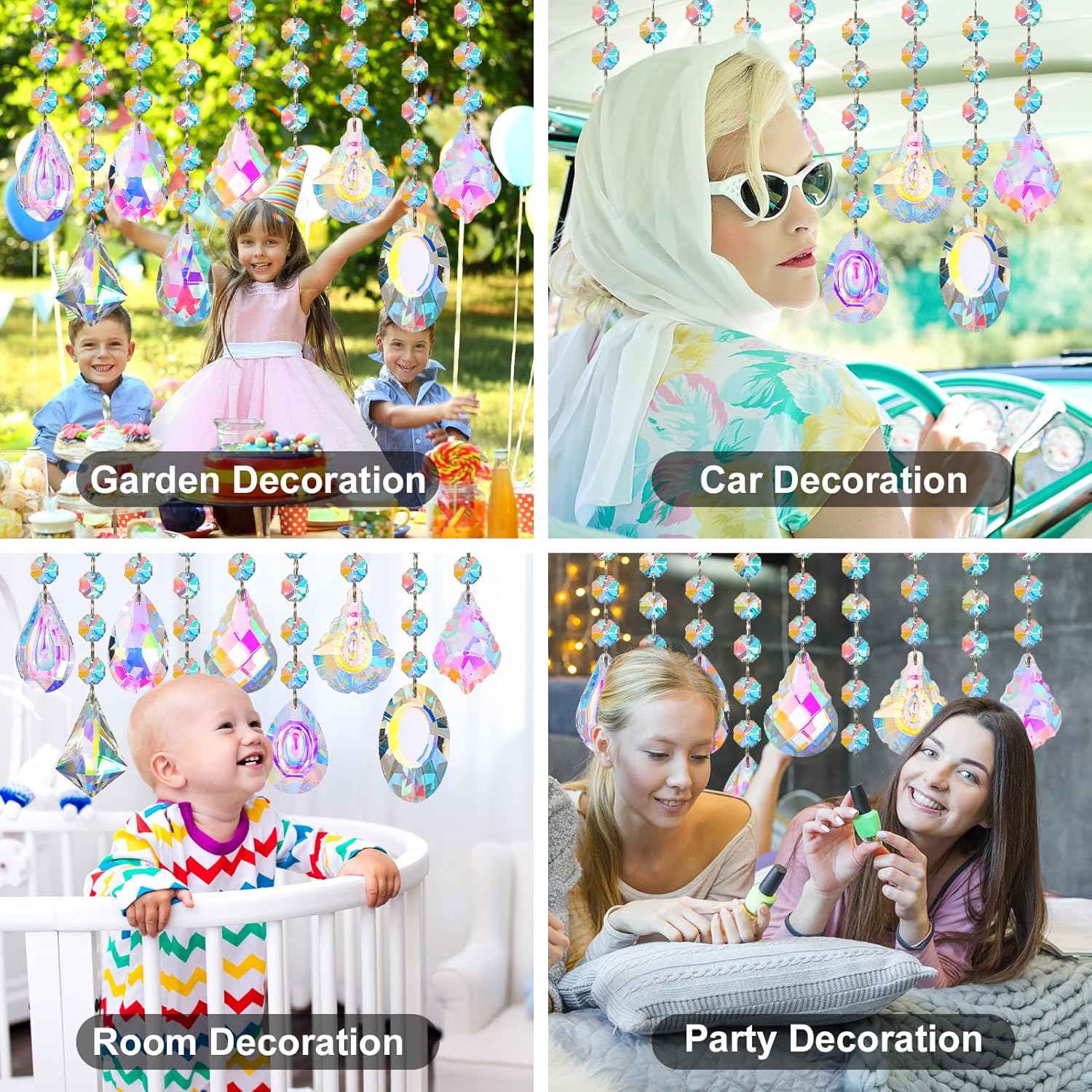 Buy now XINRUI Crystal Sun Catcher, 9 Pack Hanging Ornament Crystals Balls Prism Rainbow Maker for Home, Office, Garden Decoration, Window Decorations Decor(Crystal) at indiglob india