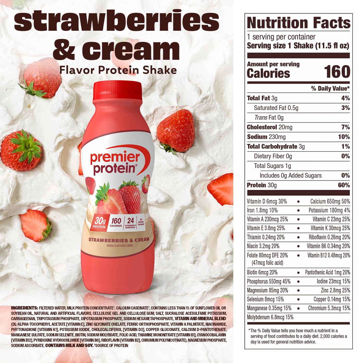 Buy now Premier Protein Shake, Peaches & Cream, 30g Protein, No Added Sugar, 24 Vitamins & Minerals to Support Immune Health, 11.5 fl oz, 12 Pack (Packaging May Vary) at indiglob india