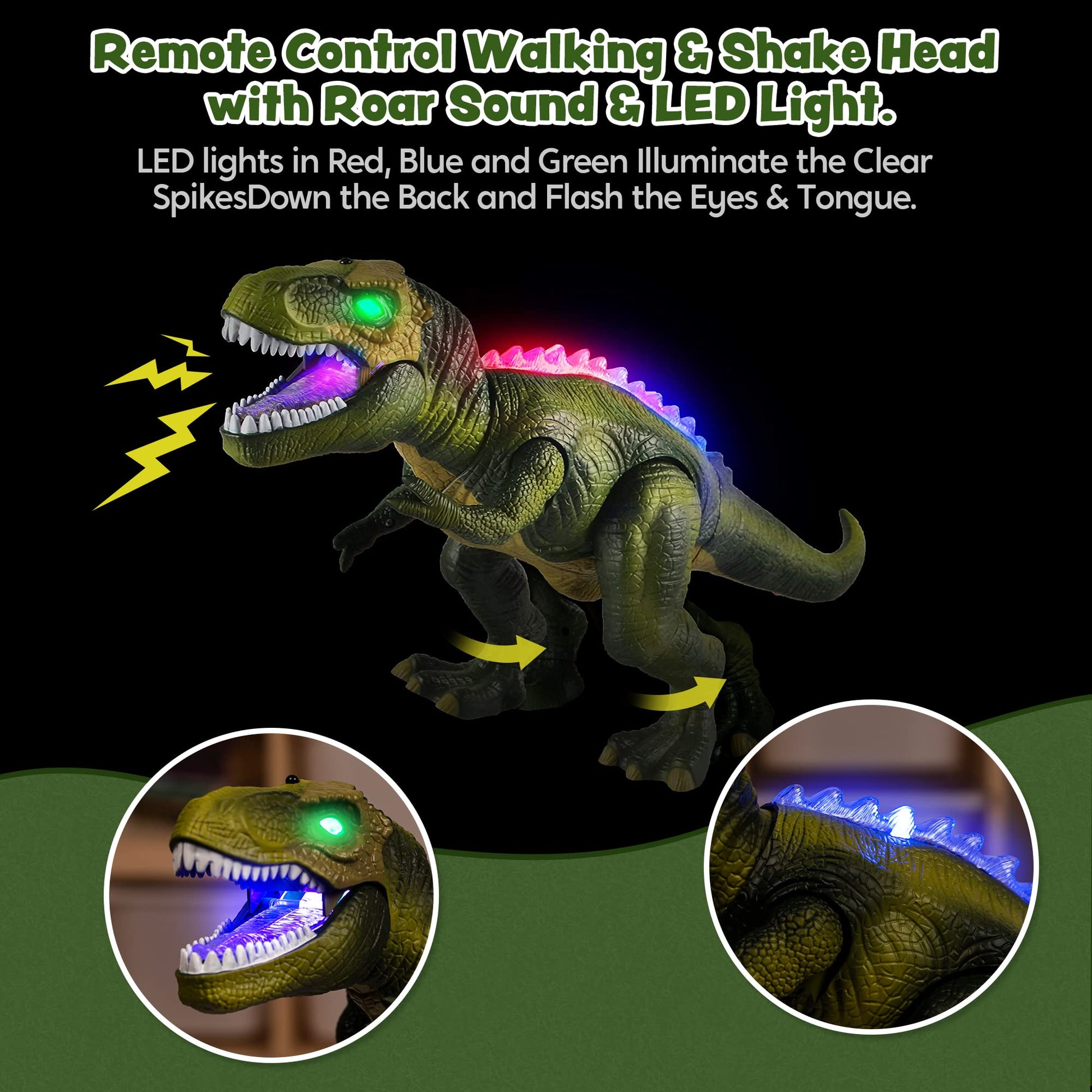 Buy now JOYIN Robot Dinosaur Toy for Kids Boys 3+ Big T.rex with Light and Realistic Roaring Sound, Remote Control Walking & Dancing Dinosaur, Electronic Steam Toy, Birthday Gift for Kids Boys Girls at indiglob india