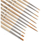Jerry Q Art 12 Pcs Detail Paint Brushes, Golden Synthetic Hair, High Performance for Oil, Acrylic and Watercolor JQ-503