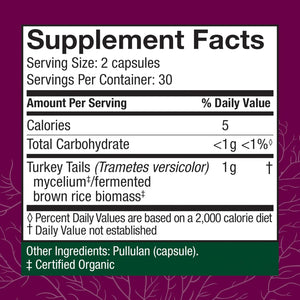 Host Defense Turkey Tail Capsules - Digestive Health & Immune Response Support Supplement - Mushroom Supplement for Gastrointestinal & Gut Microbiome Support - 60 Capsules (30 Servings)*