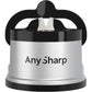 AnySharp – GLOBAL – Hands Free Knife Sharpener - Easy to Use Sharpening Tool with PowerGrip Suction Base and 20-Degree Pre-set Angle - For All Knives: Chef’s, Serrated, and Hardened Steel - Blue