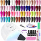 Buy now JODSONE Gel Nail Polish Kit with U V Light 32 Colors Gel Polish Nail + 4 Functional Adhesive Bottles Kit Soak Off Manicure Tools Gifts for Women 32KIT 1G 10-A at indiglob india