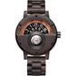 Men's Handmade Wooden Watches Mens Lightweight Analog Quartz Wood Mens Wrist Watch with Compass