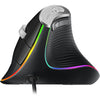 Nulea M504 Wired Vertical Mouse, USB Ergonomic Optical Mouse with 4 Adjustable DPI, 11 RGB Backlight Modes, Compatible for Laptop, PC, Desktop, Mac, Grey - B-Black
