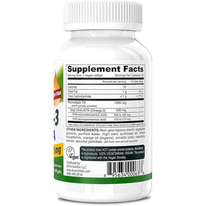DEVA Vegan Omega-3 DHA-EPA 500MG – No Carrageenan, Non-Fish Oil Derived from Algae, Non-GMO, 60 Gelatin-Free Softgels