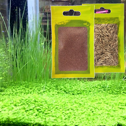 Aquarium Plant S.e,e,ds. not Fish Tank Aritificial Plastic Plant,10gram Mini-Leaf+8grame Long Hair Grass Fresh Water Carpet Decor