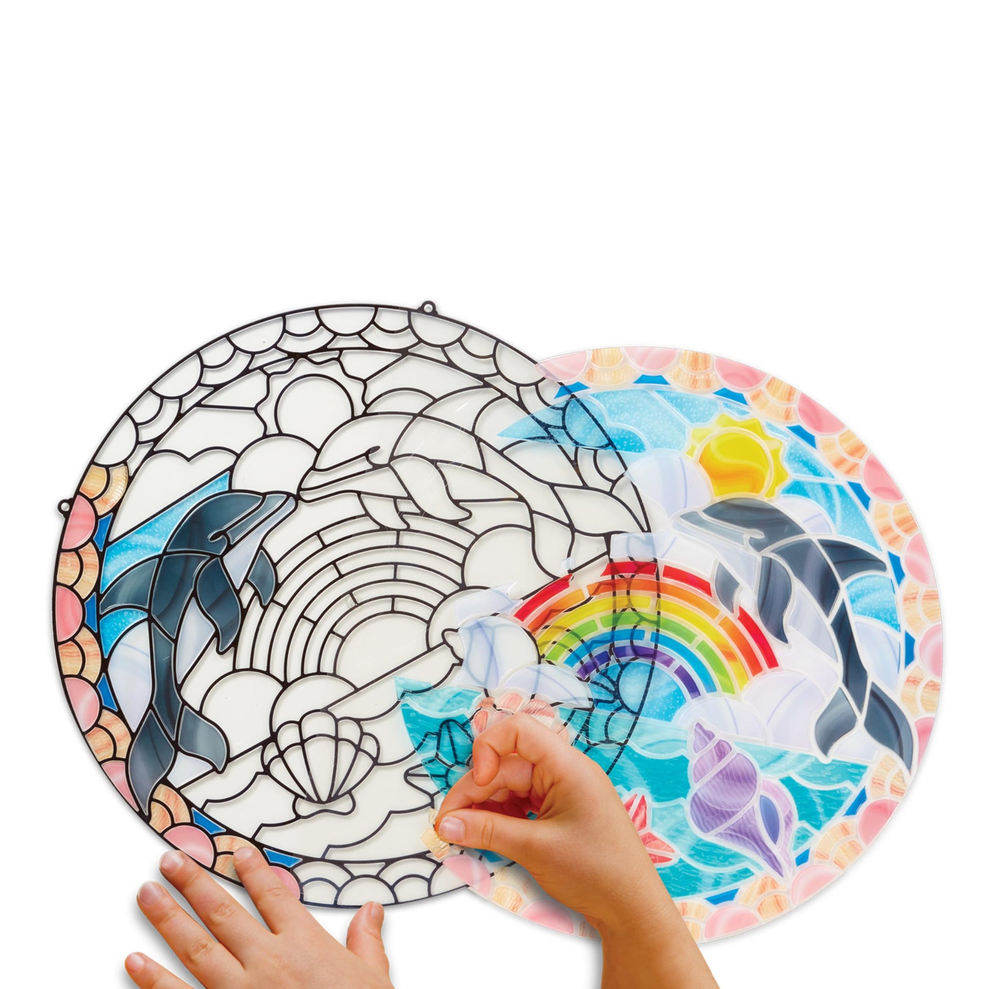 Buy now Melissa & Doug Stained Glass Made Easy Craft Kit: Dolphins - 180+ Stickers at indiglob india